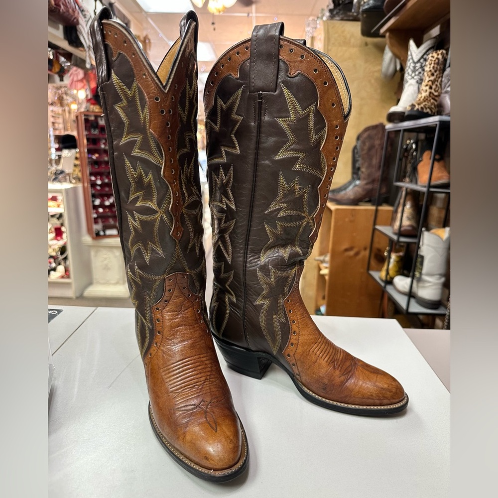 Laramie Vintage Western
Cowboy Boots Brown Handmade
Embroidered Women's Size 6